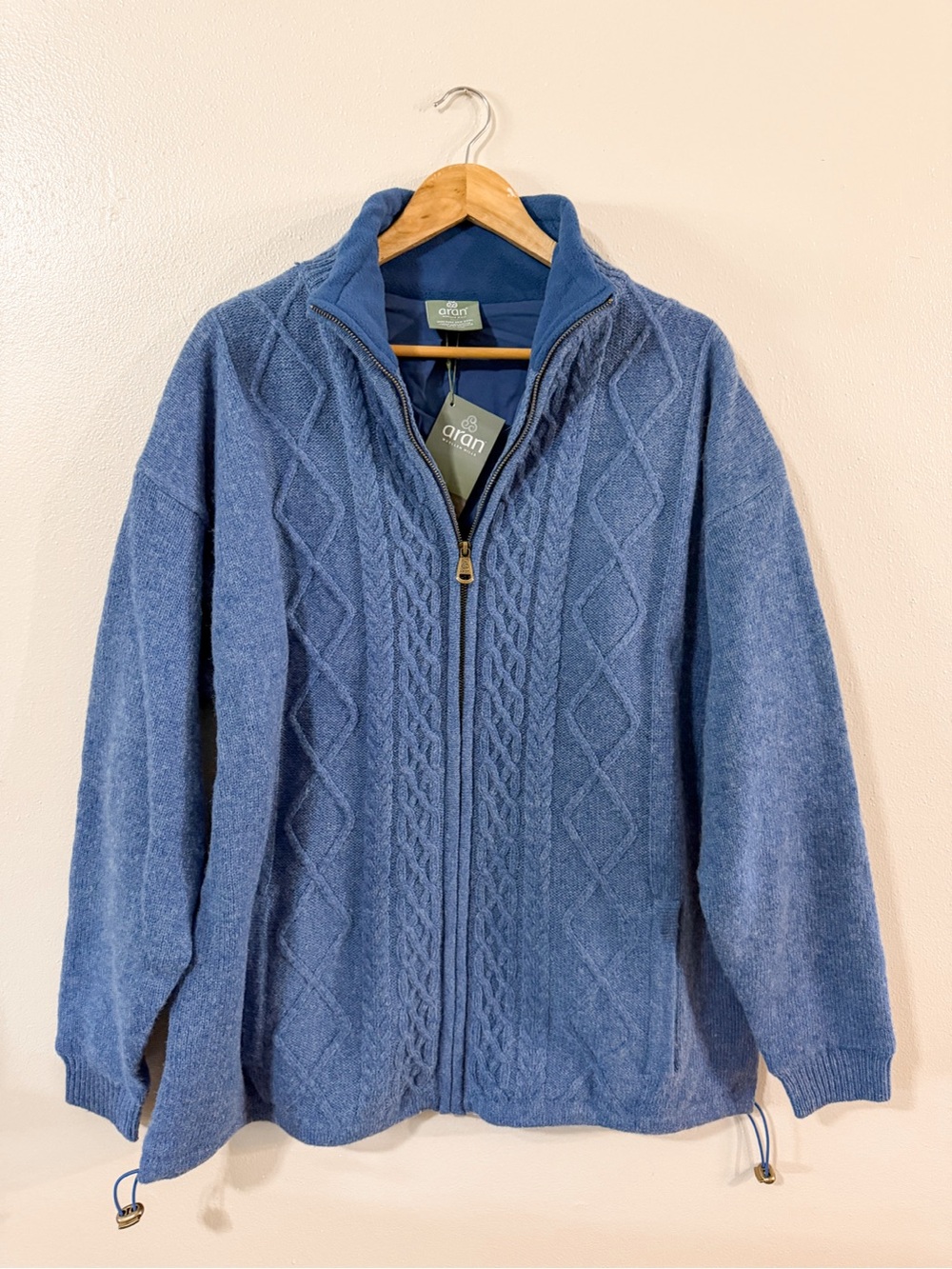 Aran Crafts | NWT Lined Shetland Zipper Cardigan, 100% wool - Picture 3 of 14